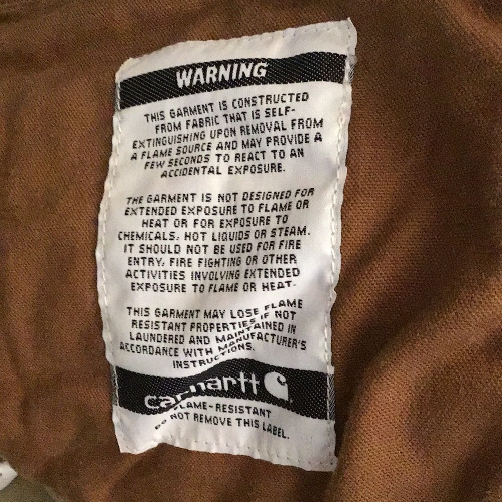 Carhartt Men's Vest LARGE Brown FR Fire Resistant Duck Insulated Workwear - Picture 9 of 10